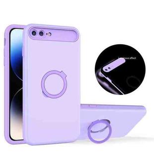 For iPhone 8 Plus / 7 Plus Luminous Series Ring Holder Phone Case(Purple)