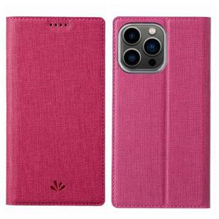 For iPhone 15 Pro Max ViLi DMX Series Shockproof TPU + PU Leather Magnetic Attraction Horizontal Flip Case(Rose Red)