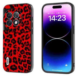 For OnePlus Ace 2 Pro ABEEL Black Edge Leopard Phone Case(Red Leopard)
