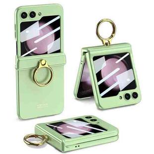 For Samsung Galaxy Z Flip5 GKK Integrated Magnetic Hinge Phone Case with Ring Holder(Matcha Green)