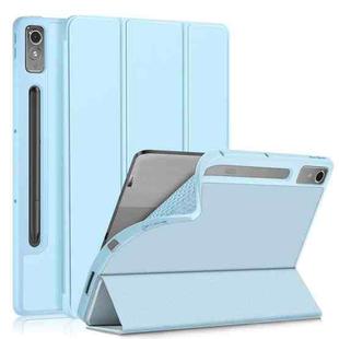 For Lenovo Tab P12 12.7 /P12 Pro 2nd Gen 3-folding TPU Smart Leather Tablet Case(Sky Blue)