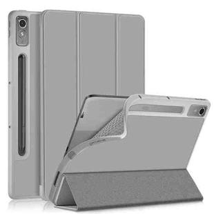 For Lenovo Tab P12 12.7 /P12 Pro 2nd Gen 3-folding TPU Smart Leather Tablet Case(Grey)