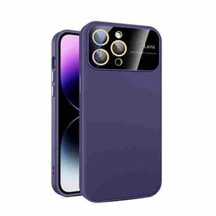 For iPhone 11 Pro Max Large Glass Window PC Phone Case with Integrated Lens Film(Dark Purple)