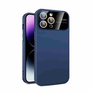 For iPhone 11 Pro Large Glass Window PC Phone Case with Integrated Lens Film(Royal Blue)