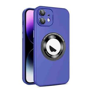 For iPhone 11 Eagle Eye Lens CD Texture MagSafe Magnifier Phone Case(Dark Purple)