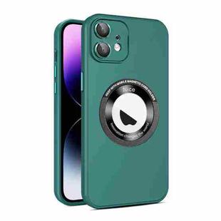 For iPhone 11 Eagle Eye Lens CD Texture MagSafe Magnifier Phone Case(Dark Green)