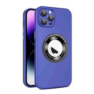 For iPhone 13 Pro Max Eagle Eye Lens CD Texture MagSafe Magnifier Phone Case(Dark Purple)