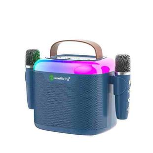 New RiXing NR8805 TWS Portable Smart Bluetooth Speaker with RGB Lighting(Blue)