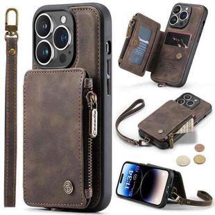 For iPhone 15 Pro CaseMe C20 Multifunctional RFID Leather Phone Case(Brown)