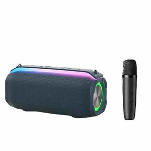 New RiXing NR8809 20W Outdoor Portable TWS Smart Wireless Bluetooth Speaker, Style:Single Mic(Blue)