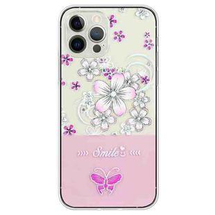 For iPhone 15 Pro Bronzing Butterfly Flower TPU Phone Case(Cherry Blossoms)