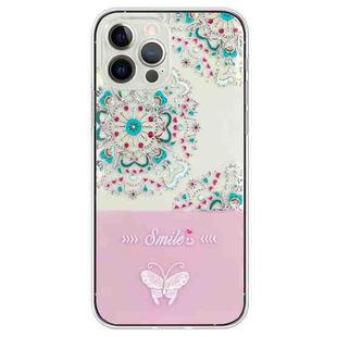 For iPhone 15 Pro Bronzing Butterfly Flower TPU Phone Case(Peacock Flower)