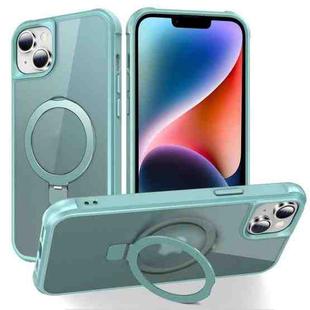For iPhone 14 Plus MagSafe Magnetic Holder Phone Case(Lake Blue)