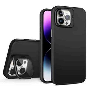 For iPhone 12 Pro Skin Feel Lens Holder PC + TPU Phone Case(Black)