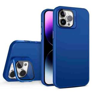 For iPhone 11 Pro Max Skin Feel Lens Holder PC + TPU Phone Case(Royal Blue)