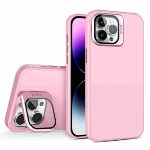 For iPhone 11 Pro Max Skin Feel Lens Holder PC + TPU Phone Case(Pink)