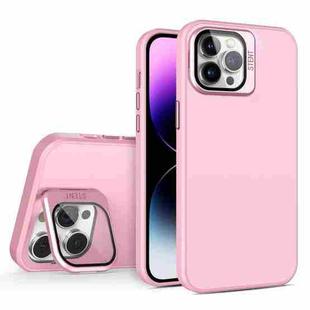 For iPhone 11 Pro Skin Feel Lens Holder PC + TPU Phone Case(Pink)
