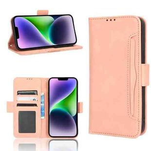 For iPhone 16 Plus Skin Feel Calf Texture Card Slots Leather Phone Case(Pink)