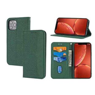 For iPhone 16 Pro Woven Texture Stitching Magnetic Leather Phone Case(Green)