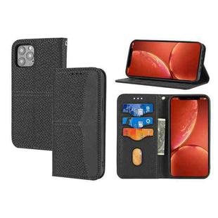 For iPhone 16 Pro Woven Texture Stitching Magnetic Leather Phone Case(Black)