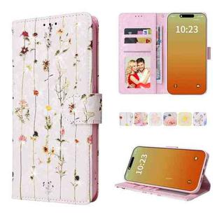 For iPhone 15 Pro Max Bronzing Painting RFID Leather Case(Dreid Flower World)