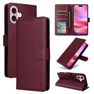 For iPhone 17 3-Card Slots Multifunctional Leather Phone Case(Wine Red)