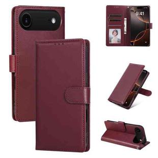 For iPhone 17 Air 3-Card Slots Multifunctional Leather Phone Case(Wine Red)