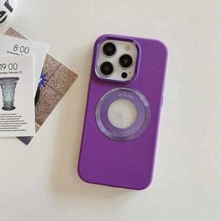 For iPhone 13 Pro Max Metal Frame Silicone Magnetic Phone Case(Purple)