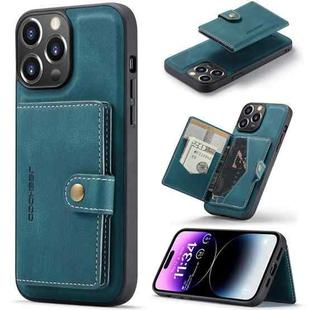 For iPhone 15 Pro Max JEEHOOD Retro Magnetic Detachable Leather Phone Case(Blue)