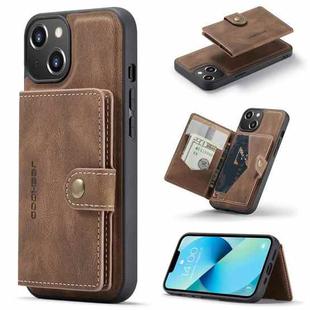 For iPhone 15 Plus JEEHOOD Retro Magnetic Detachable Leather Phone Case(Brown)