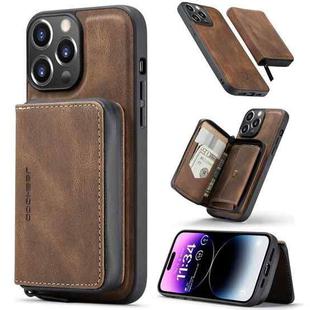 For iPhone 15 Pro Max JEEHOOD Magnetic Zipper Wallet Leather Phone Case(Brown)