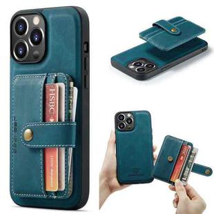 For iPhone 15 Pro Max JEEHOOD RFID Blocking Anti-Theft Magnetic PU Phone Case(Blue)