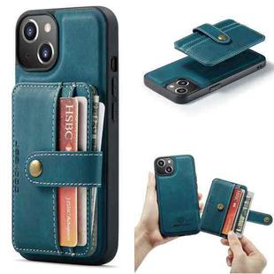 For iPhone 15 Plus JEEHOOD RFID Blocking Anti-Theft Magnetic PU Phone Case(Blue)