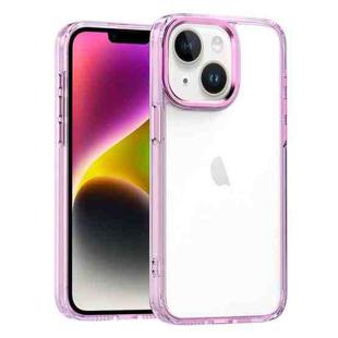 For iPhone 15 Plus High Translucency Acrylic Phone Case(Pink)