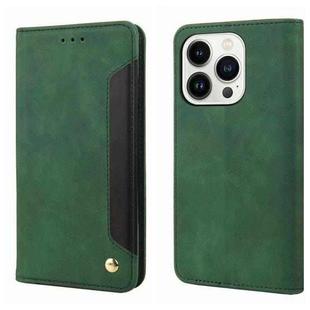 For iPhone 16 Pro Max Skin Feel Splicing Leather Phone Case(Green)