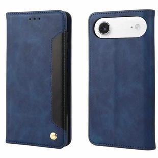 For iPhone Air Skin Feel Splicing Leather Phone Case(Blue)