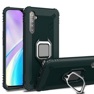 For Huawei P30 Pro Carbon Fiber Protective Case with 360 Degree Rotating Ring Holder(Green)