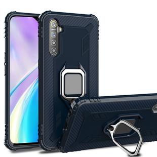 For Huawei P30 Pro Carbon Fiber Protective Case with 360 Degree Rotating Ring Holder(Blue)