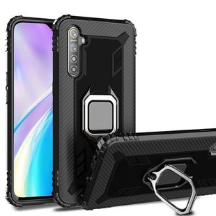 For Huawei P30 Pro Carbon Fiber Protective Case with 360 Degree Rotating Ring Holder(Black)