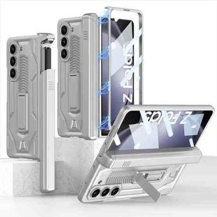 For Samsung Galaxy Z Fold5 GKK Integrated Folding Battle Shell PC Phone Case with Pen Box(Silver)