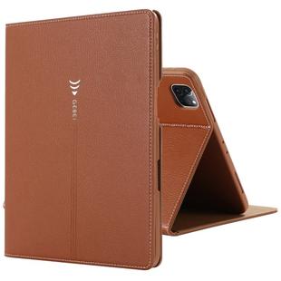 For iPad Pro 11 inch (2020) GEBEI PU+TPU Horizontal Flip Protective Tablet Case with Holder & Card Slots(Brown)