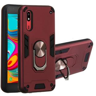 For Samsung Galaxy A2 Core 2 in 1 Armour Series PC + TPU Protective Case with Ring Holder(Wine Red)