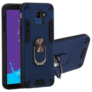 For Samsung Galaxy J6 (2018) 2 in 1 Armour Series PC + TPU Protective Case with Ring Holder(Sapphire Blue)