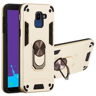 For Samsung Galaxy J6 (2018) 2 in 1 Armour Series PC + TPU Protective Case with Ring Holder(Gold)