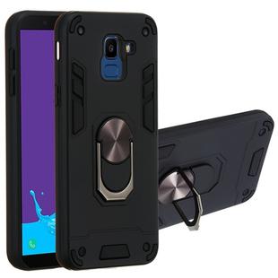 For Samsung Galaxy J6 (2018) 2 in 1 Armour Series PC + TPU Protective Case with Ring Holder(Black)