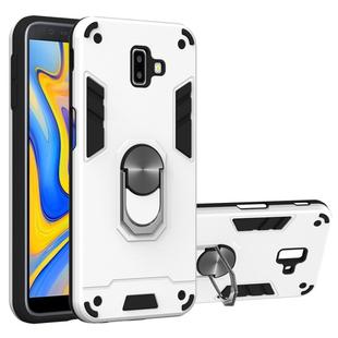 For Samsung Galaxy J6+ 2 in 1 Armour Series PC + TPU Protective Case with Ring Holder(Silver)
