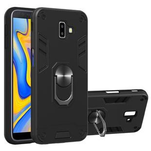 For Samsung Galaxy J6+ 2 in 1 Armour Series PC + TPU Protective Case with Ring Holder(Black)