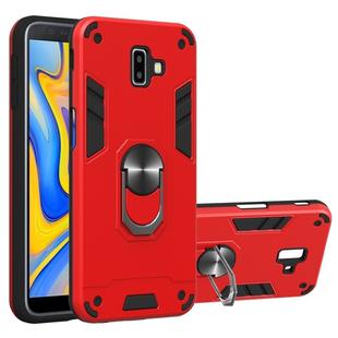 For Samsung Galaxy J6+ 2 in 1 Armour Series PC + TPU Protective Case with Ring Holder(Red)