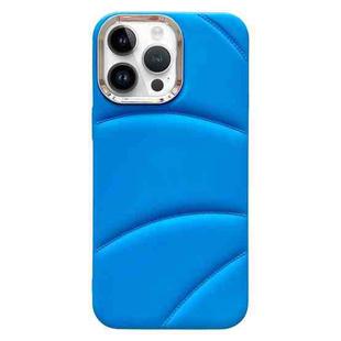 For iPhone 15 Pro Max Electroplating Liquid Down Jacket TPU Phone Case(Blue)