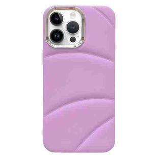 For iPhone 15 Pro Max Electroplating Liquid Down Jacket TPU Phone Case(Purple)